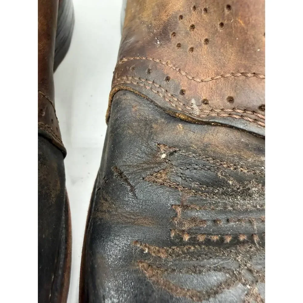 Double-H DH3560 Men's 9 D Brown Leather Western Cowboy Boots USA Made